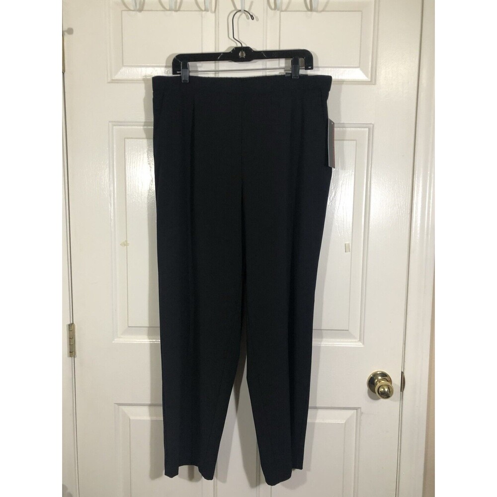 NWT Briggs Black Dress Pants S 14 Knit Strech Elastic Waist Straight Leg - Picture 3 of 15